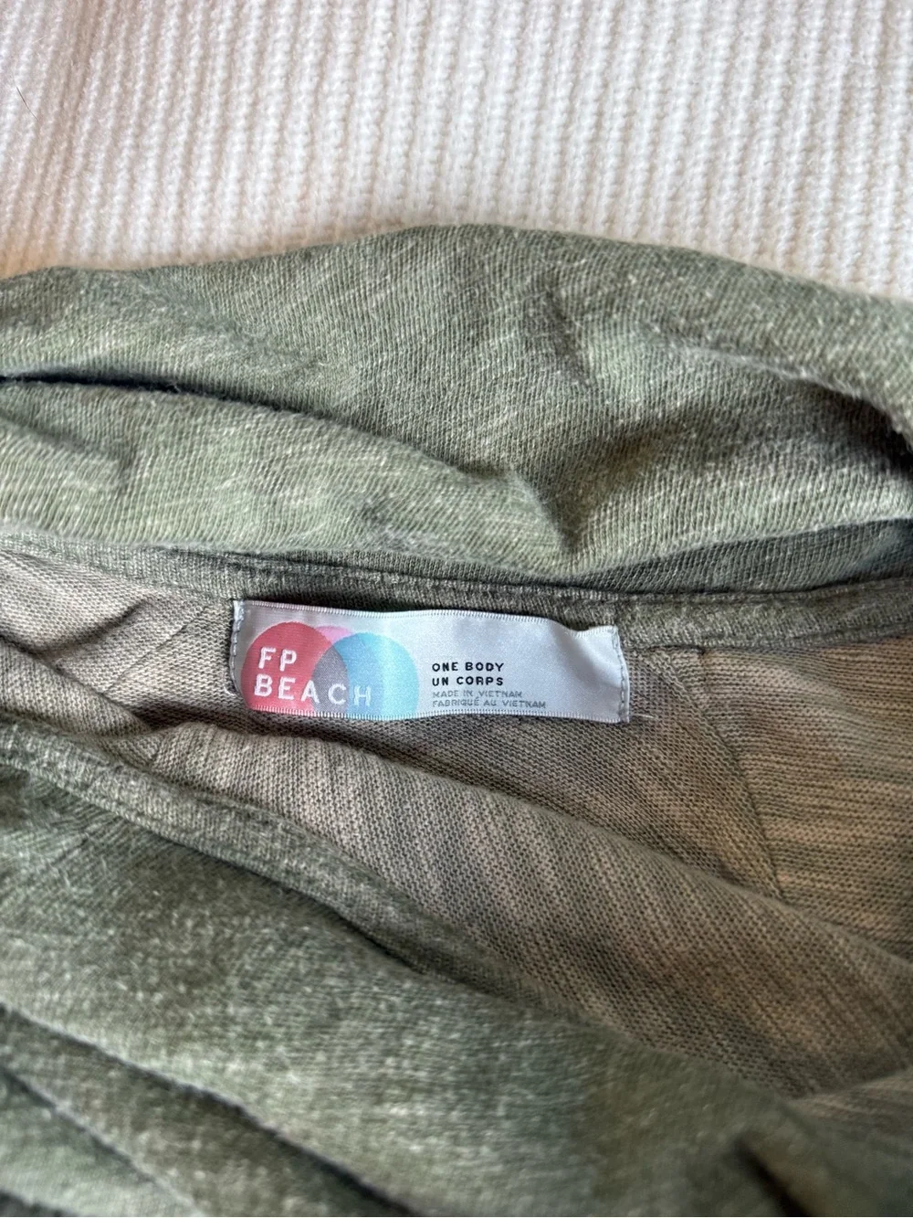 Free People Beach Cocoon Olive Green Cowl Neck Sweater